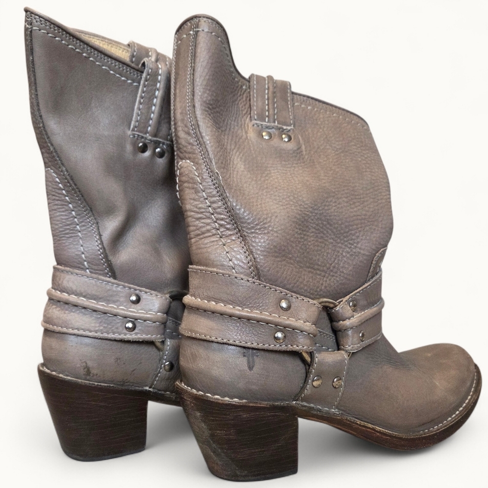 Frye Harness Ankle Boots – Grey Leather - Picture 2 of 9